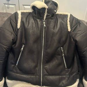 Black  Faux shearling Jacket excellent condition